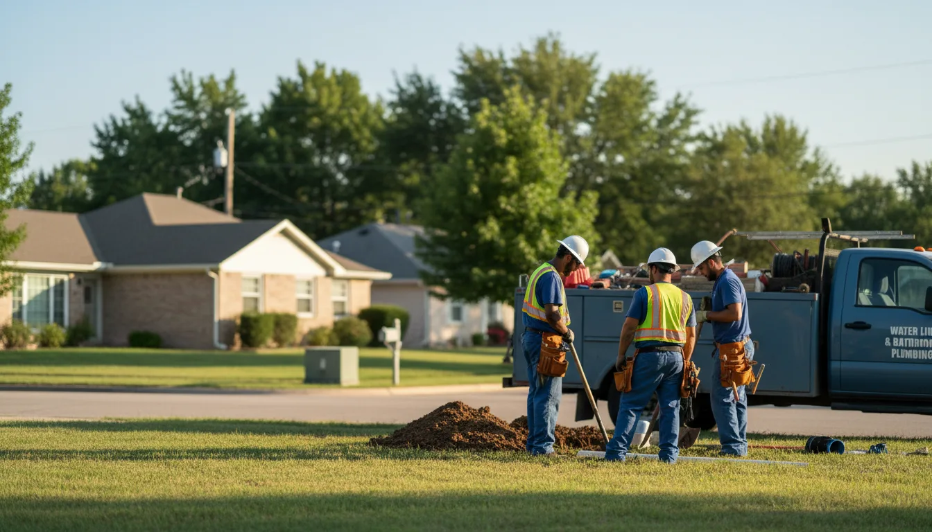 Residential water line and bathroom plumbing service in Cameron, OH